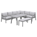 Tarera lounge dining rechts set 6-delig - taupe