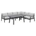 Tarera lounge dining set 5-delig rechts- donker grijs