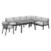 Tarera lounge dining set 6-delig incl stoel - donker grijs