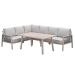 San Capri lounge dining set 5-delig links - light oak look