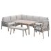 San Capri lounge dining set 7-delig links - light oak look