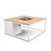 Cosiloft lounge vuurtafel 100 cm wit - teak top