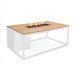 Cosiloft lounge vuurtafel 120 cm wit - teak top