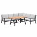 Lissabon lounge dining set 5-delig rechts - valley sand