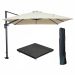 Hawaii zweefparasol 300x300 cm carbon black / ecru met 90kg royal antraciet parasolvoet en parasolhoes