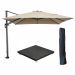 Hawaii zweefparasol 300x300 cm carbon black / taupe met royal antraciet parasolvoet 90 kg en parasolhoes