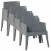 Box tuinstoel 'the original' antraciet - 4 stuks