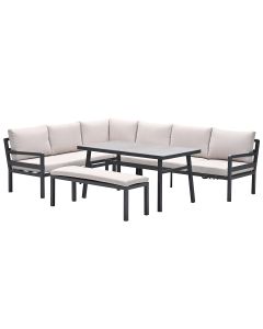 Markus lounge dining set 4-delig links - desert sand