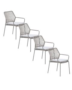 Natas tuinstoel stapelbaar taupe - natural sand - 4 stuks
