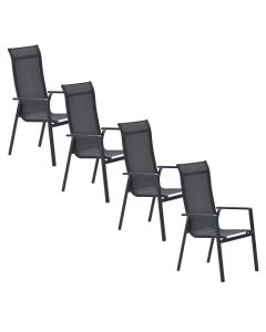 Siena tuinstoel stapelbaar donker grijs - 4 stuks