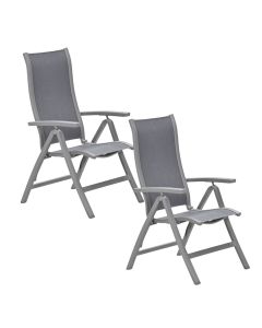 Hilly tuinstoel verstelbaar taupe - 2 stuks