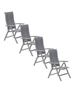 Hilly tuinstoel verstelbaar taupe - 4 stuks