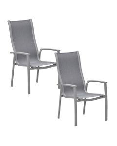 Hilly tuinstoel stapelbaar taupe - 2 stuks