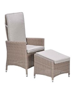 Collin loungestoel verstelbaar incl. voetenbank - desert sand