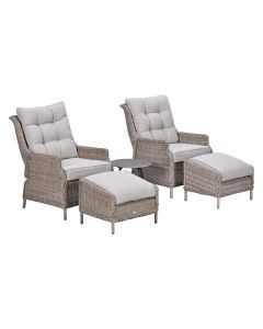 Santa Rosa relaxstoelen incl. voetenbank - Fons bijzettafel Ø45 cm