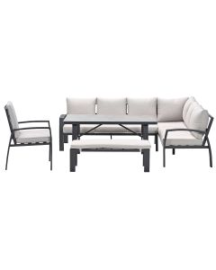 Cameron lounge dining set 5-delig rechts - desert sand