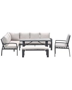 Cameron lounge dining set 5-delig links - desert sand