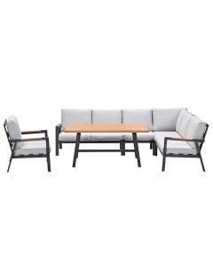 Lissabon lounge dining set 6-delig rechts incl stoel - valley sand