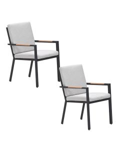 Kasper tuinstoel stapelbaar donker grijs - 2 stuks