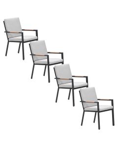 Kasper tuinstoel stapelbaar donker grijs - 4 stuks