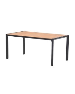 Kasper tuintafel 160x84xH72 cm - donker grijs - teak look
