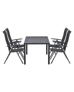 Siena tuinset 5-delig verstelbaar - Kasper tuintafel 160x84 cm
