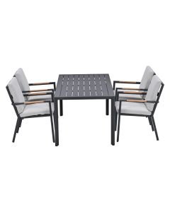 Kasper tuinset stapelbaar 5-delig - donker grijs