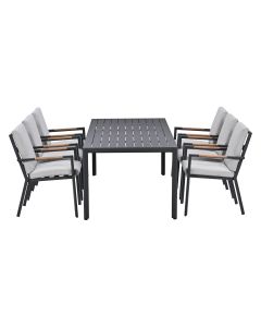 Kasper tuinset stapelbaar 7-delig - donker grijs