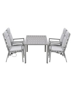 Kasper tuinset 5-delig - tuintafel 160x84 cm taupe