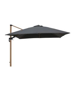 Hawaii zweefparasol Deluxe 300x300 cm - frame teak look - doek antraciet