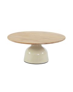 June loungetafel Ø80x33 cm creme - teak