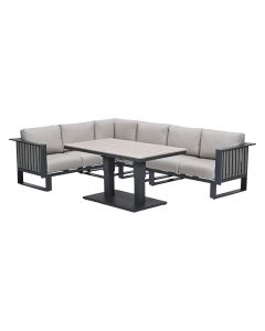 Gabon - Brugge lounge dining set 5-delig - donker grijs