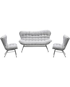 Melfort loungeset 3-delig donker grijs - grey sand