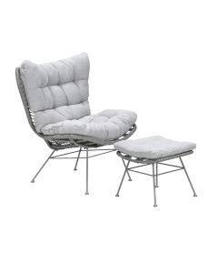 Melfort lounge tuinstoel incl. voetenbank taupe - grey sand