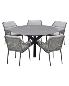 Pemba tuinset 6-delig - Duuk tuintafel Ø150 cm