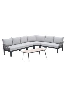 Milan loungeset 5-delig - donker grijs