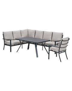 Senja lounge dining set 4-delig links incl stoel - sandstone