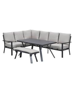 Senja lounge dining set 4-delig links - sandstone