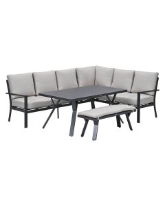 Senja lounge dining set 4-delig rechts - sandstone