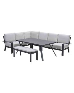 Camilo lounge dining set 6-delig links - donker grijs