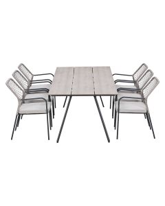 Ross tuinset sand 7-delig - Braga tuintafel 220x100 cm