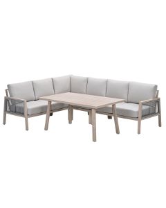 San Capri lounge dining set 5-delig links - light oak look