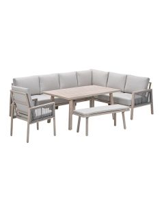 San Capri lounge dining set 7-delig rechts - light oak look