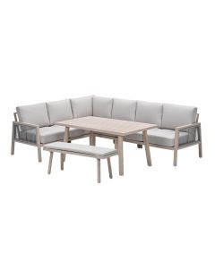 San Capri lounge dining set 6-delig links - light oak look