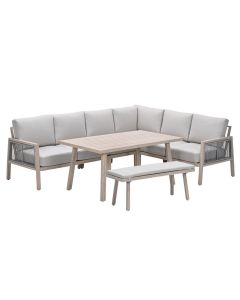 San Capri lounge dining set 6-delig rechts - light oak look