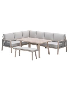 San Capri lounge dining set 6-delig links - light oak look
