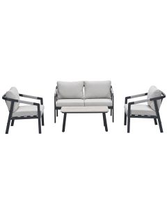 Milou loungeset 4-delig - donker grijs