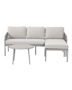 Bente loungeset 3-delig chaise longue - zand