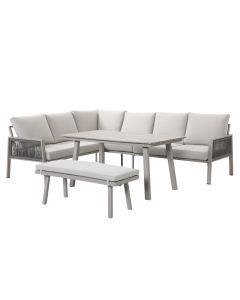 Teun lounge dining set 4-delig - zand