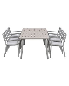 Amarillo tuinset 7-delig - Penedo tuintafel 230x100 taupe